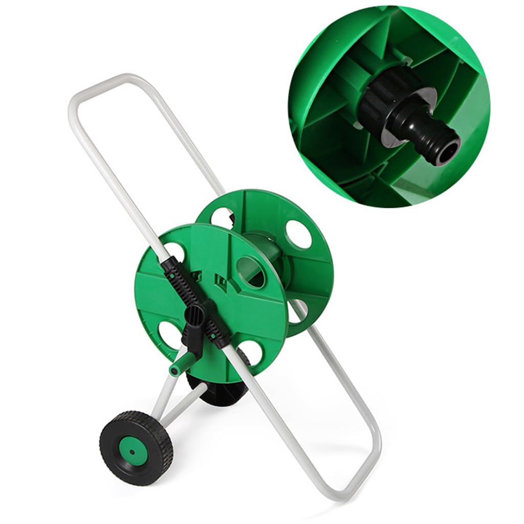 HASTHIP Hose Reel for Garden Hose with Wheel and Pipe Connector, Labor Saving Hose Reel Hose Holder Gardening, Landscaping, Car Washing, Maximum Length 50m HASTHIP Hose Reel for Garden Hose with Wheel and Pipe Connector, Labor Saving Hose Reel Hose Holder Gardening, Landscaping, Car Washing, Maximum Length 50m